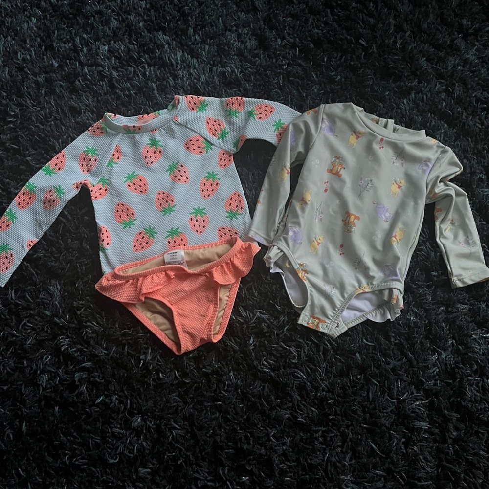 Strawberry and Winnie The Pooh Baby Swimsuits